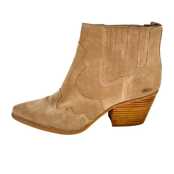 Sam Edelman Winona Womens Western Ankle Boots Size 9 Suede Leather Tan - Picture 2 of 12